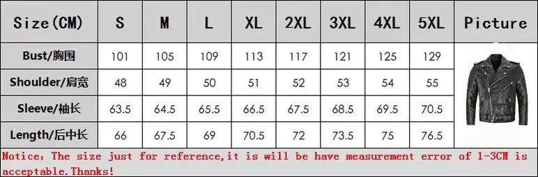 Men PU Leather Jacket Motorcycle Fashion Slim Fit Leather Coat