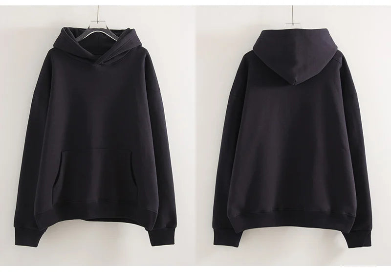 Winter Warm Hoodies Oversized For Women With Fleece Inside Yellow Thick Sweatshirts With Hooded Women Pink Hoodies Velvet Winter