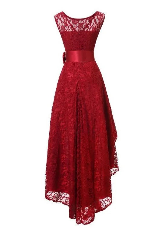 Women's Luxury Wedding Bridesmaid Dresses Elegant Lace Evening Sweet Party Dress Plus Size Slim High Waist Bow Maxi Dresses