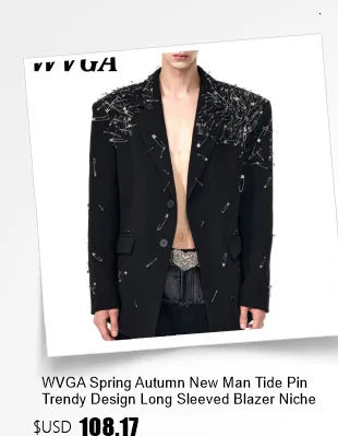 WVGA Spring Autumn New Man Tide Heavy Pearl-studded Trendy Three-dimensional Flower Blazers Niche Chic Casual Jackets Ins W22622