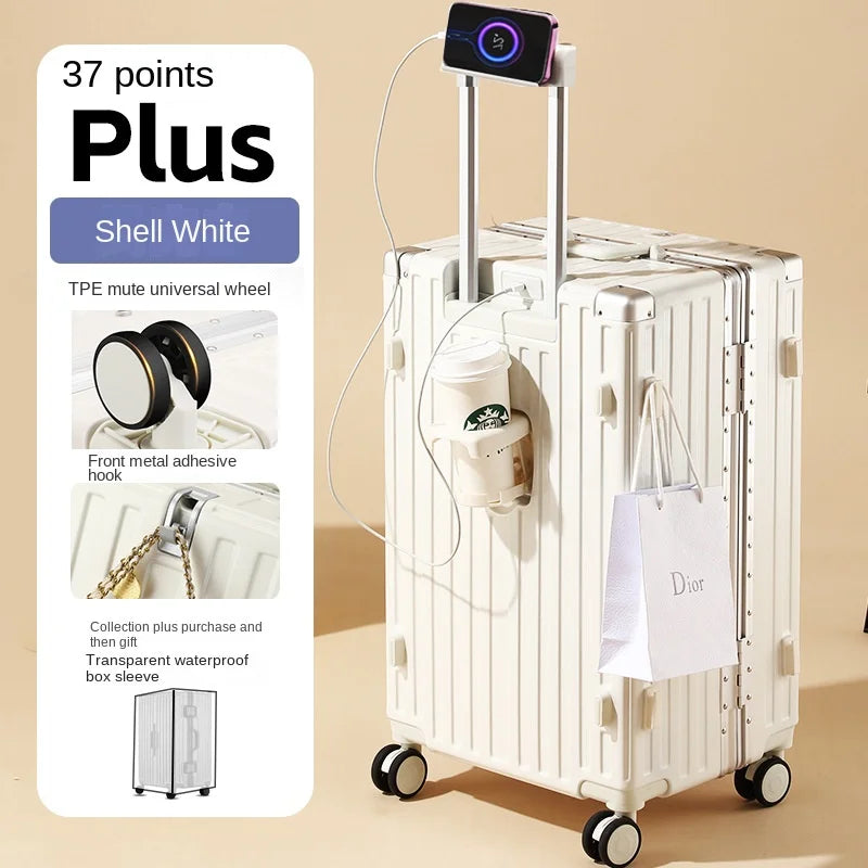 Large Capacity Suitcase 30/32 inchThickened Strong and Durable Aluminium Frame Luggage Trolley Case 20-28 inch Carry-on Suitcase