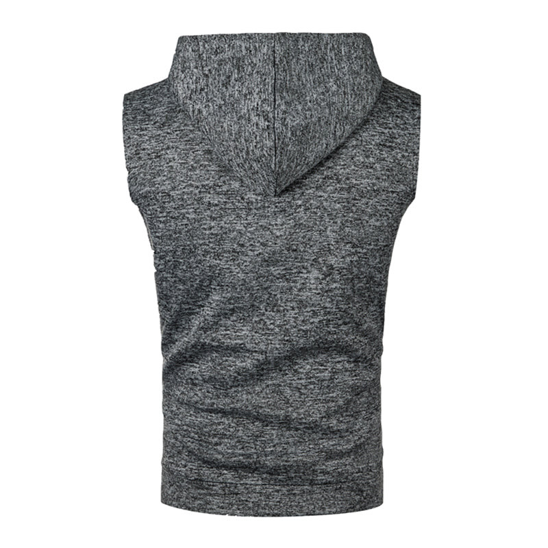Mens Sleeveless Hoodies Fashion Casual Hooded Sweatshirt Men Bodybuilding Tank Top Sporting Shirt Waistcoat Vest Gym