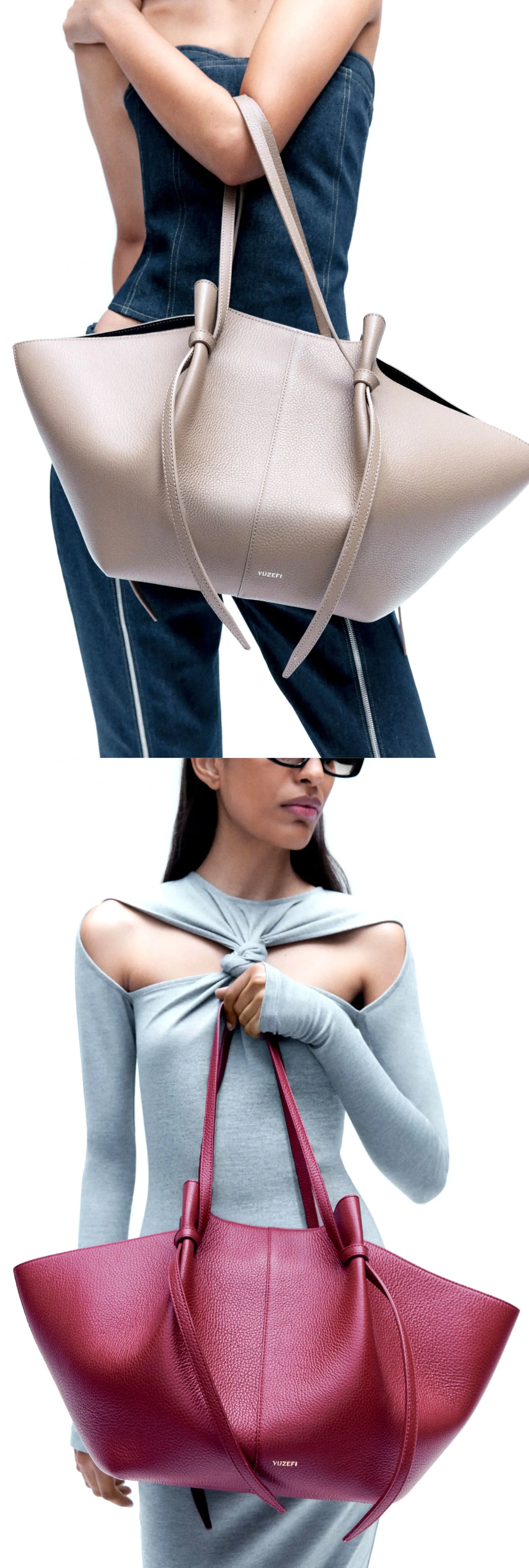Yuzifi Luxury Brand Women Genuine Leather Handbag Large Size MOCHI Tote Bag High-quality Multi-functional Lady Shopping Bag