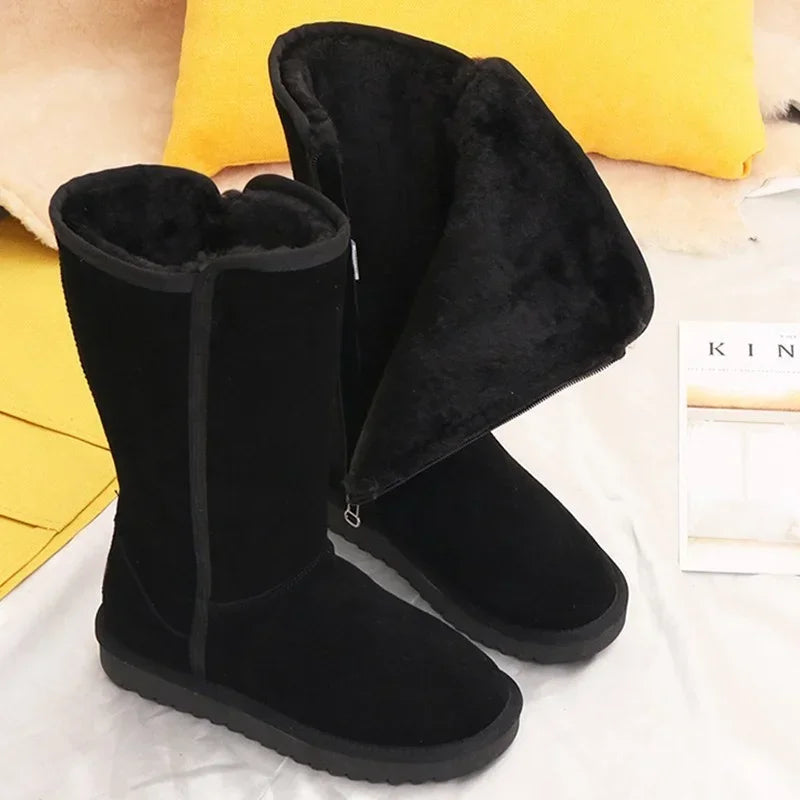 High Quality Classic Ladies Girls Winter Snow Boots  Warm Women's Shoes Fur Plus Velvet Knee Shoes for Women Thigh High Boots