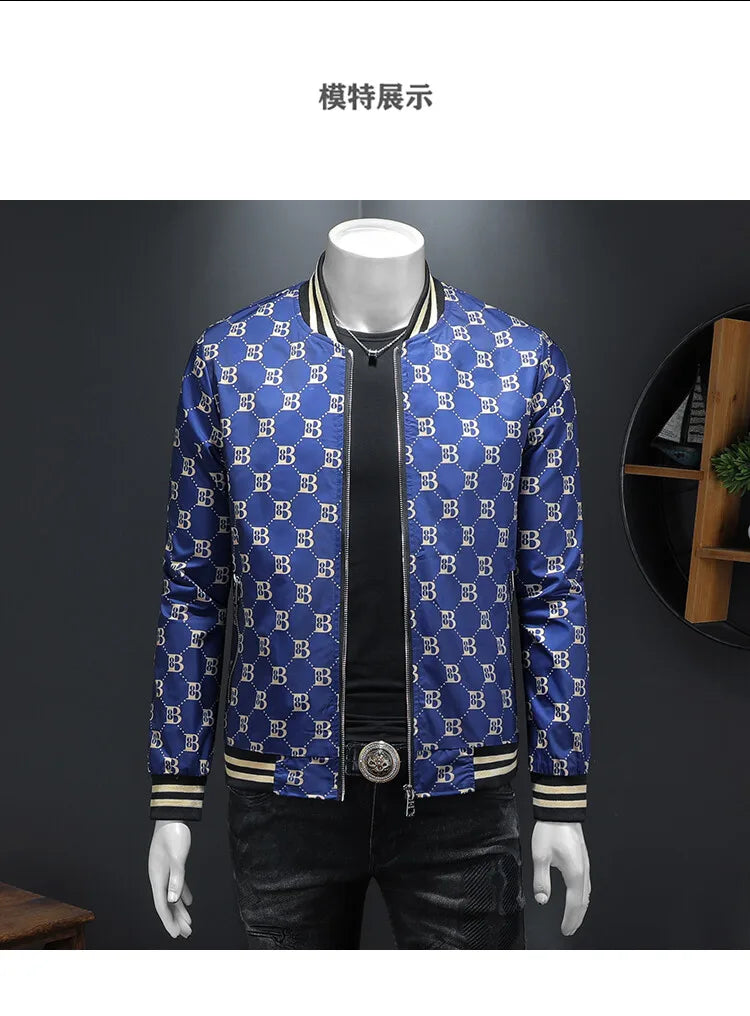 Luxury Letter Printed Baseball Jacket Men Autumn Winter Bomber Jacket Men Casual Business Windbreaker Coat Men Clothing 2025