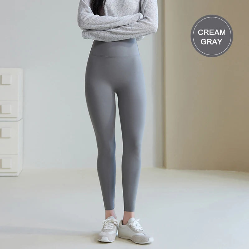 BIVIGAOS Spring Summer Back Pocket Nude Feel Sharkskin Leggings Women Fish Bone High Waist Push Up Sport Fitness Running Legging