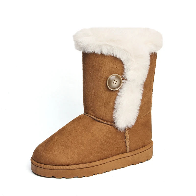 Winter New Round Toe Comfortable and Casual Snow Boots Fashionable Shallow Mouth Sexy and Lightweight Midsole Boots for Women