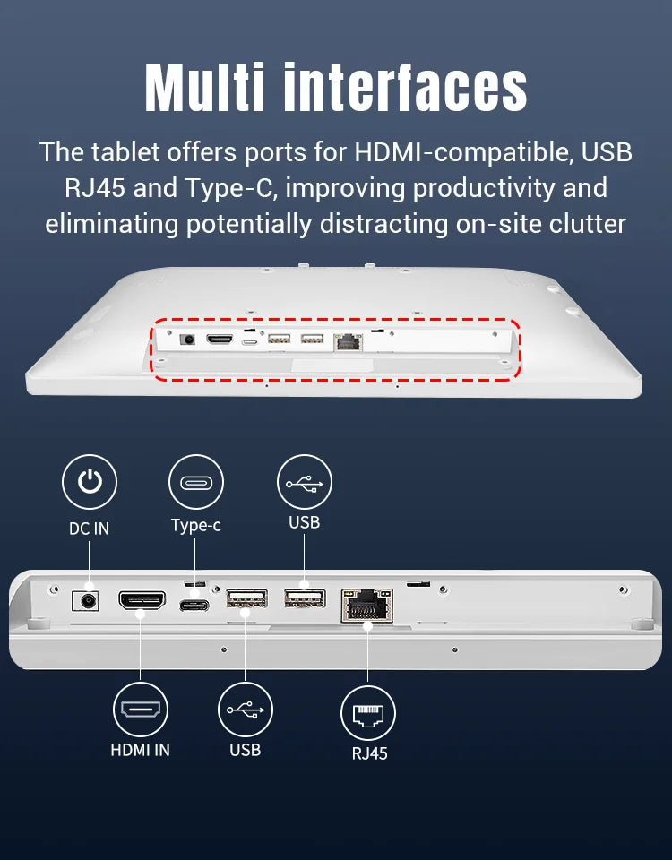 2026newUltra-thin 14 Inch Wall Mounted Android 14 POE Tablet Touch Screen Display 8-core CPU HDMI Input Smart Home Panel