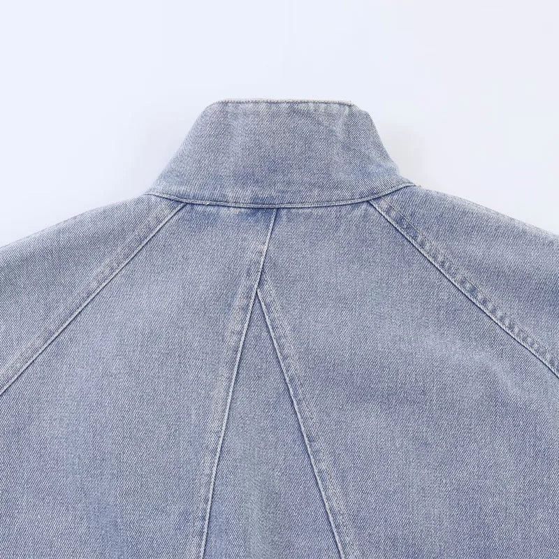 UETEEY Fashionable Versatile Loose Long Sleeve Denim Jacket Women's Cross-Border  Street Style Thickened Zipper Closure