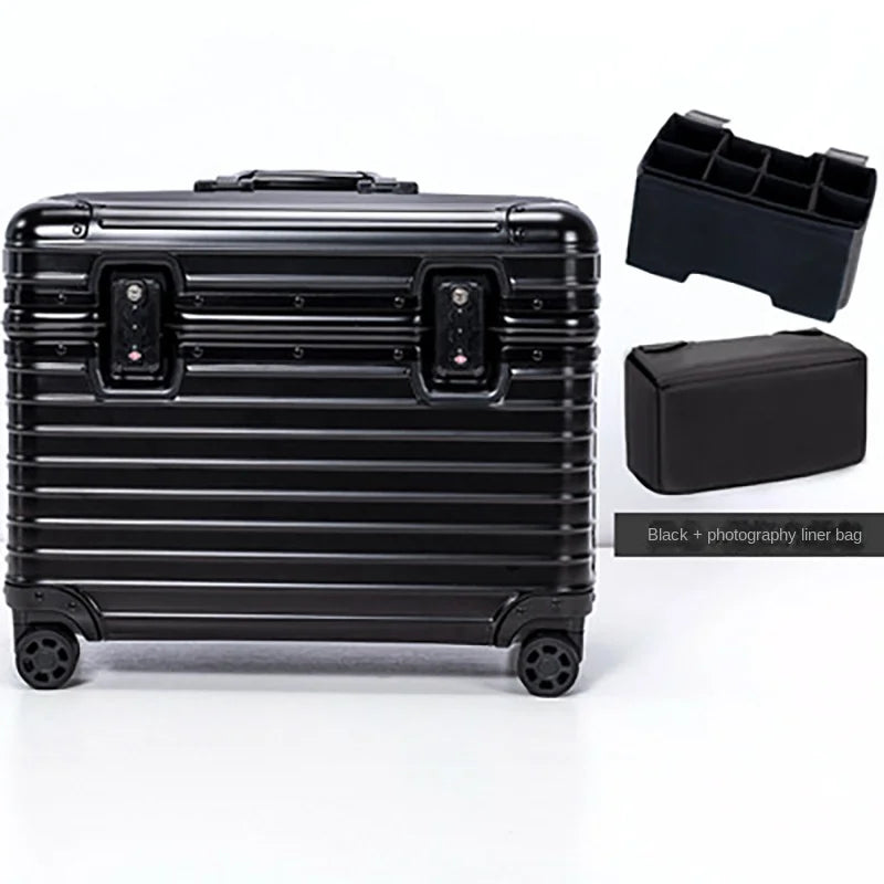 All Aluminium Magnesium Alloy Captain's Luggage Top Flap Camera Case 18/20‘’ Cabin Suitcase 22/24‘’ Trolley Case