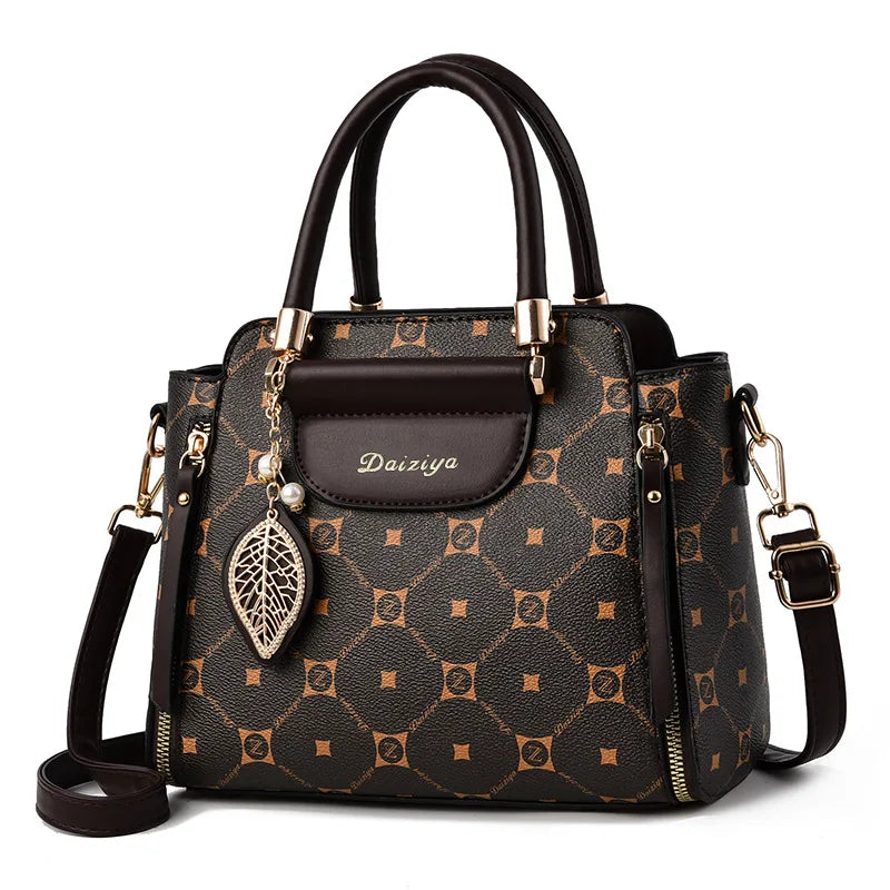 Fashionable Printed Women'S Handbag New High-Capacity Shoulder Bag Classic Retro Diagonal Cross Bag Urban Commuting Tote Bag