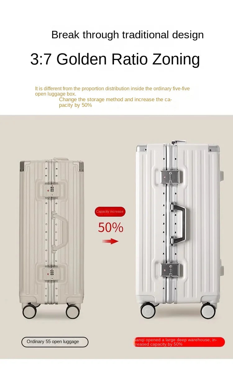 Large Capacity Suitcase 30-inch Sturdy and Durable ABS+PC Rolling Luggage Aluminum Frame Cabin Trolley Case 20 inch Boarding Box