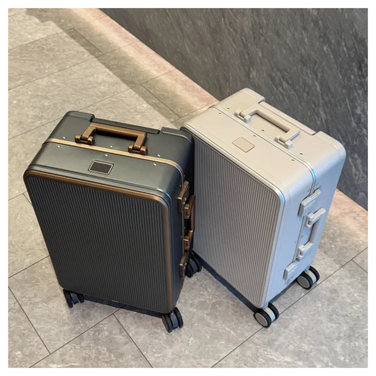 Sturdy Aluminium Frame Suitcase 28 inch Large Size Drop-resistant Trolley Case Business Suitcase 20 inch Boarding Box TSA lock