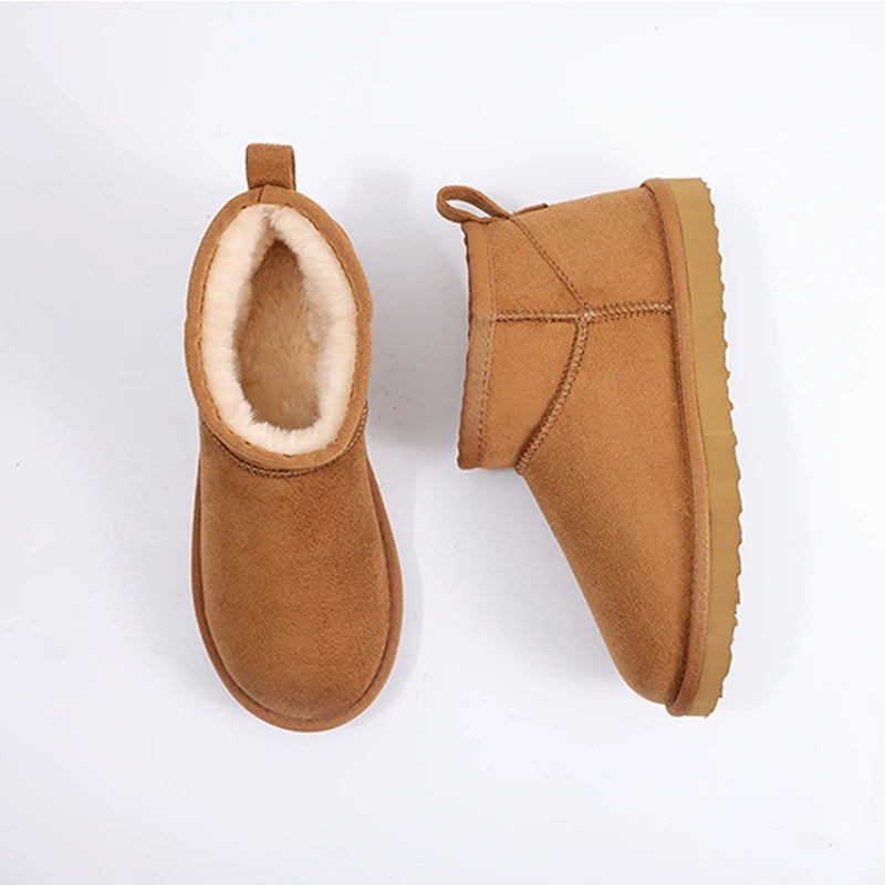 Comwarm Winter Fuzzy Snow Boots Women Fashion Brand Plush Short Ankle Boots Indoor Cotton Women Shoes Fur Home Women Mini Boots