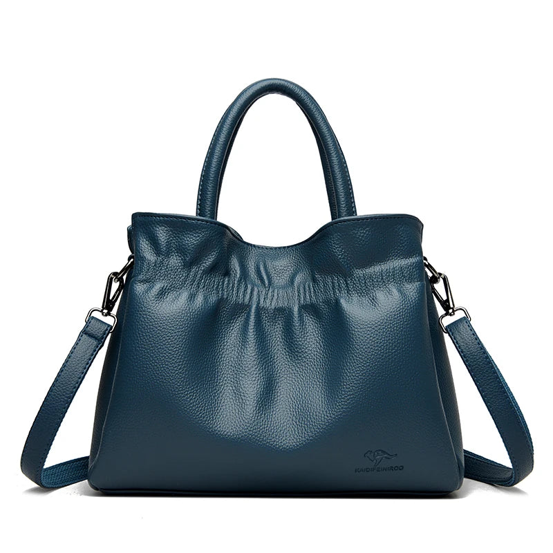 Luxury Soft Leather Shoulder Crossbody Bag for Women Mother 2025 Designer Handbags and Purse Female Small Casual Tote Sac A Main