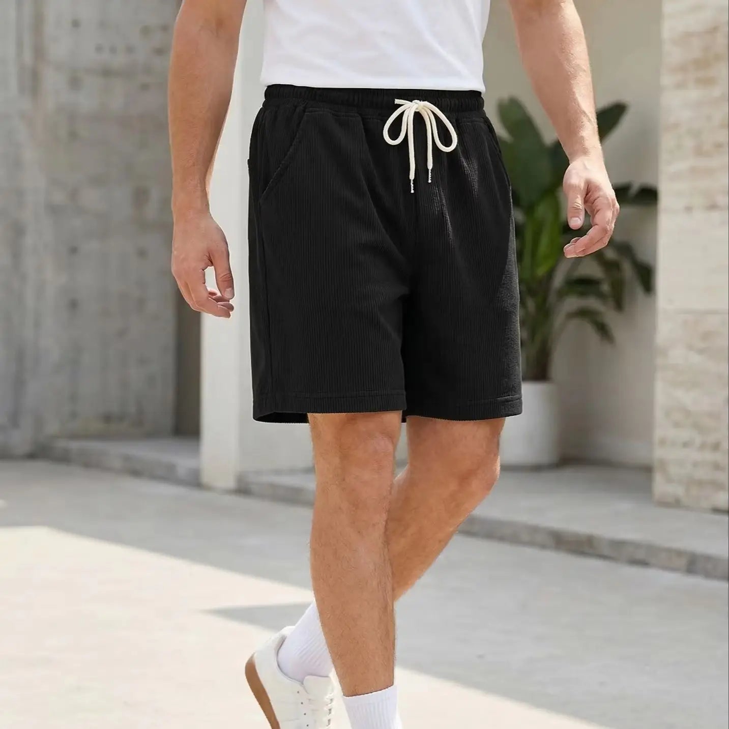 2026 Summer Men Corduroy Shorts Casual Lightweight Loose fit Men's Beach Board Shorts Short Pants Trousers