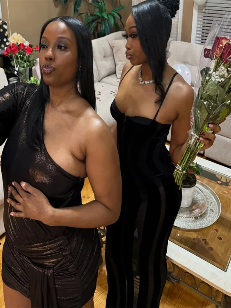Women Black Velvet Sheer Maxi Dress Sexy Chic Mesh Patchwork Off-shoulder Waist Cinching Slim Maxi Dresses 2026 Club Party Gowns