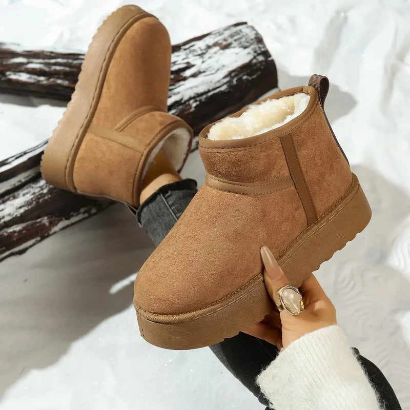 Real Sheepskin Wool Low-cut Warm Comfortable Shoes Women Fashion Short Shoes 2025 New Winter Warm Boots Fur Ladies Snow Boots