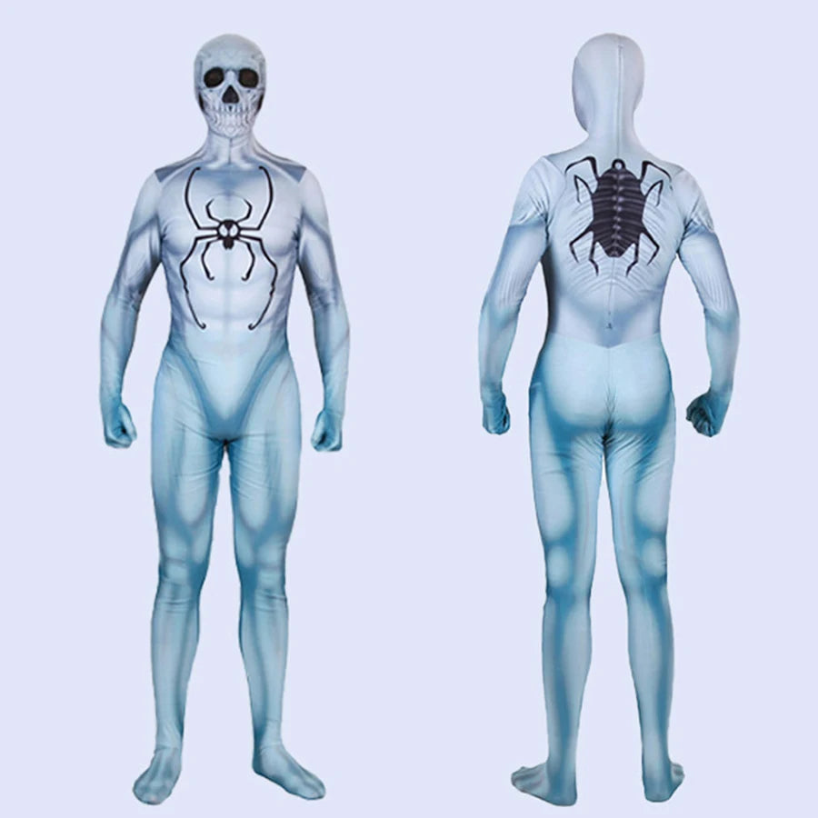 Halloween Costumes Ghost Skull Cosplay Jumpsuit for Kids Child Adults Scary Skeleton Bodysuit Halloween Mask Carnival Clothes