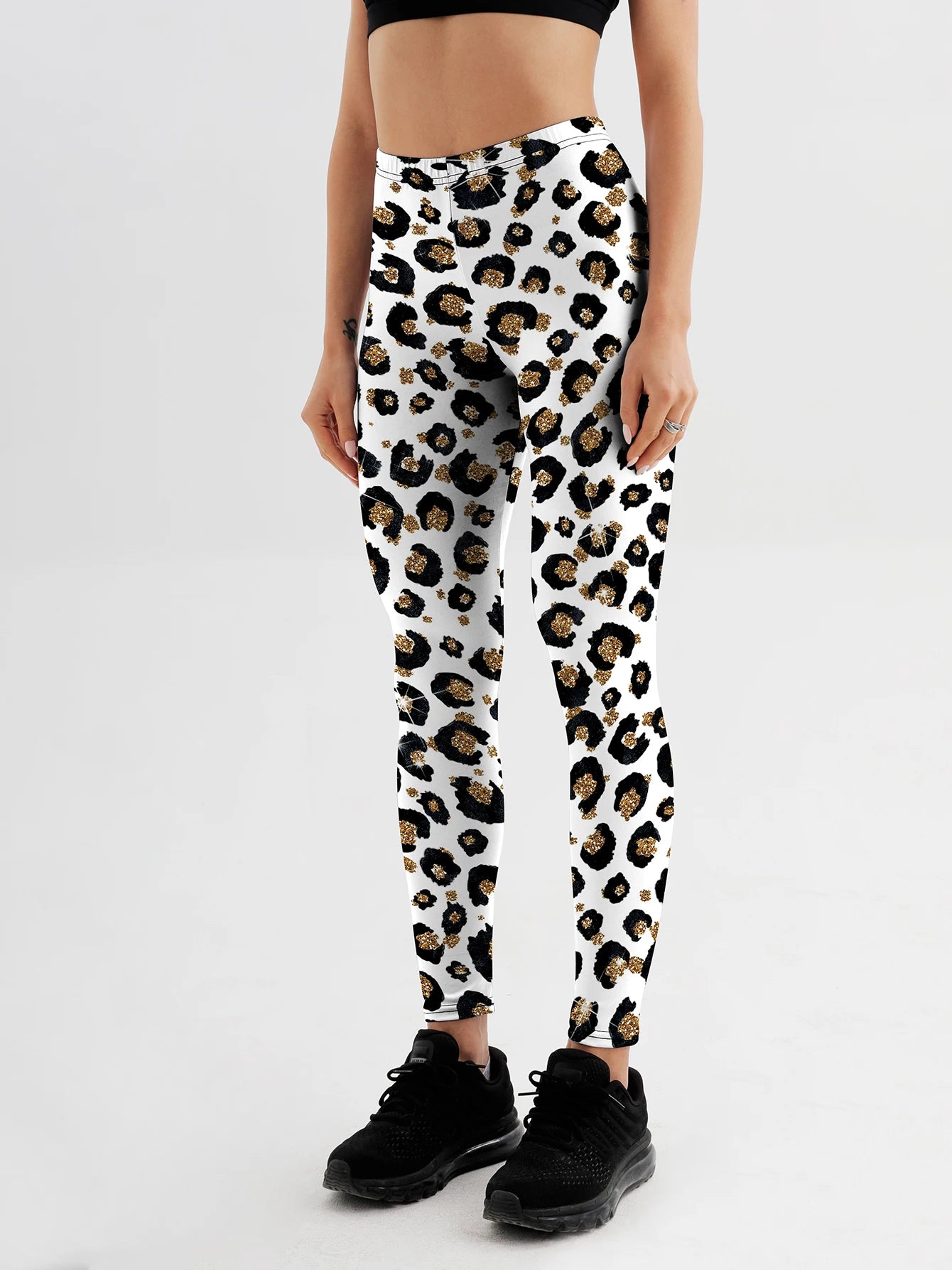 Women Leopard Printed Leggings For Fitness High Waist Gym Legging Push Up Workout Women Rendering circles Printed Leggings