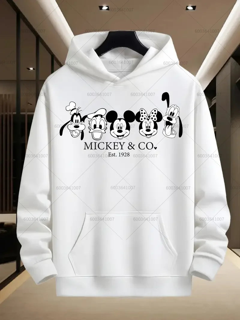 Couple Disney Mickey Mouse Vacation Men's Hoodies Women Sweatshirt Unisex Pullover Autumn Winter Cotton Fleece Hoody Oversized