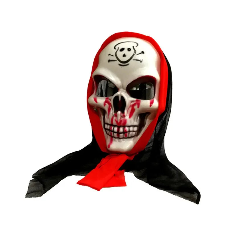Scary Halloween Costumes for  - Red-eyed Reaperwith Hood and Scythe Easter Cape with Scythe and Glowing Glasses