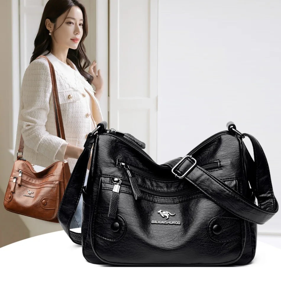 Luxury Messenger Bag Women Bags Designer Top Quality Soft Pu Leather Shoulder Crossbody Bags for Women Ladies Purses Handbags