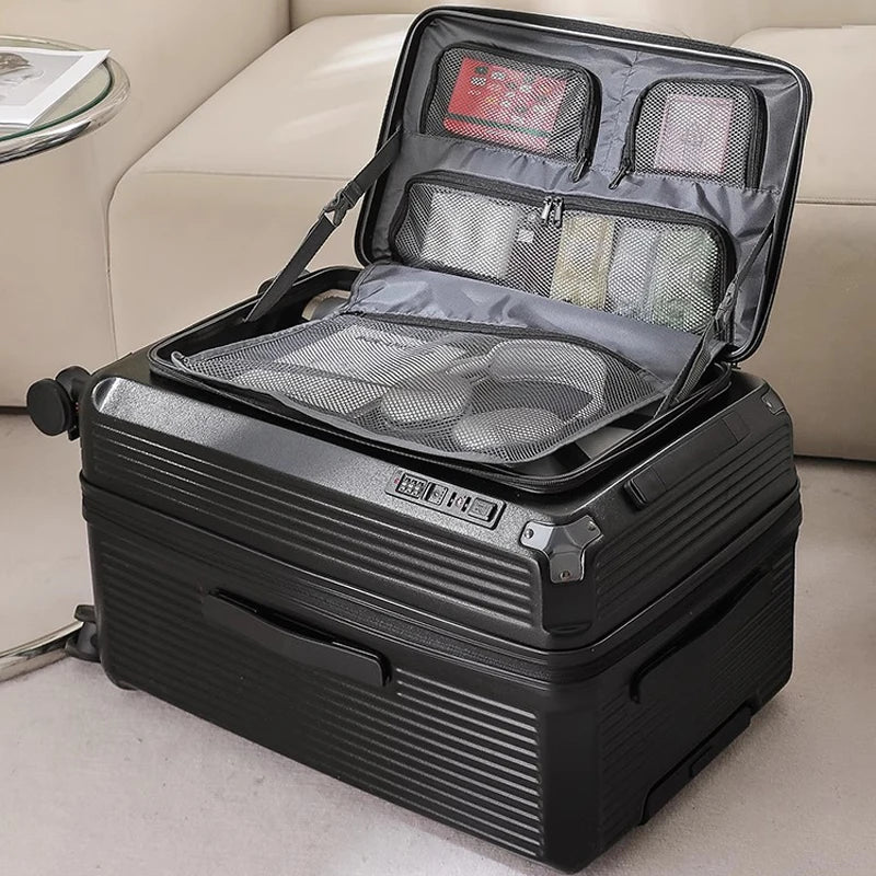 Large Size Expandable Suitcase 32/34 inch Side Opening Travel Luggage Large Capacity Check-in Box with Brake 5 Wheels Trolley Ca