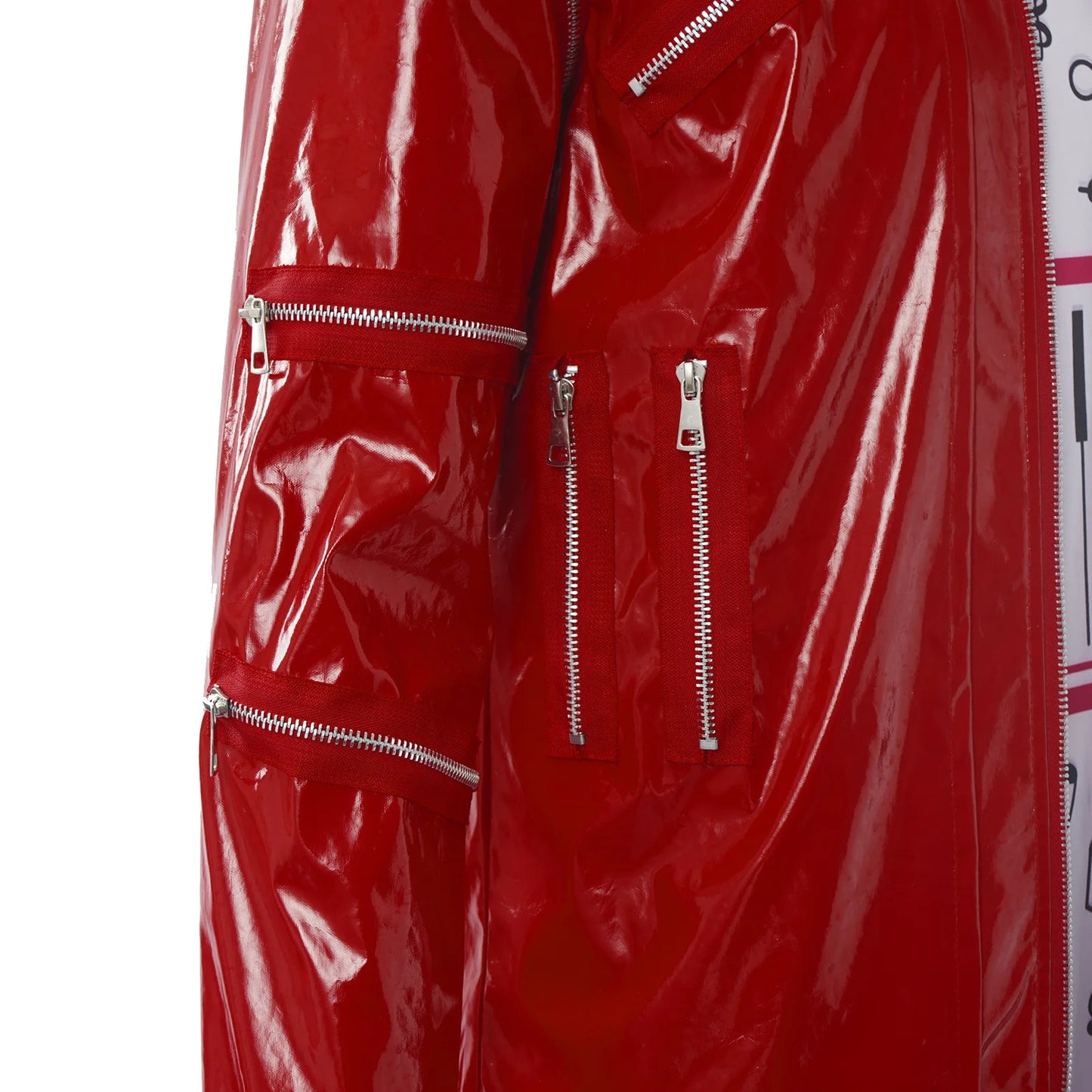 Red Zipper Michael Jackson MJ Beat It Jacket for Impersonators PU Leather Punk Casual Coat Halloween Stage Christmas Outwear