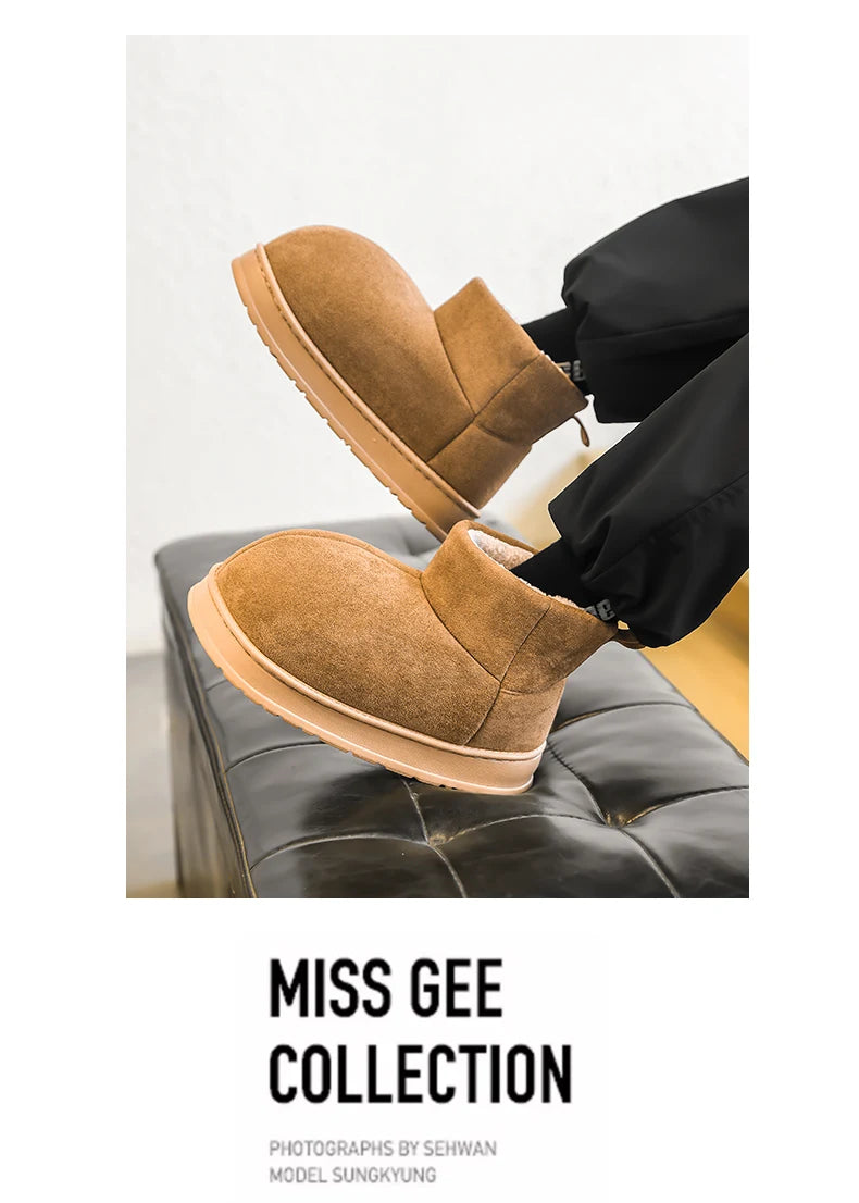 Popular Men's Big-Toe Snow Boots with Plush Lining and Warm Cotton Shoes