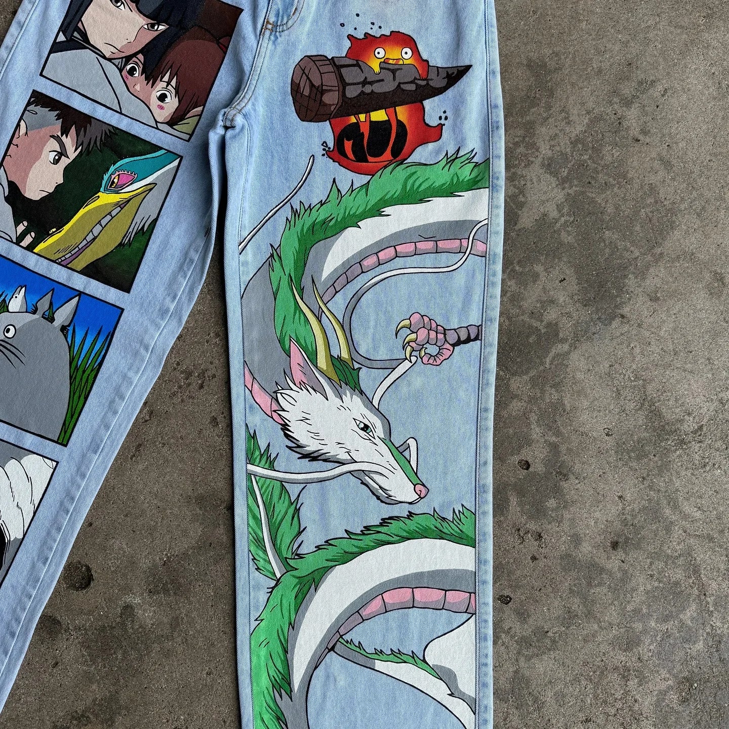 New Y2K Japanese Anime Cartoon Printing Men Loose Trend Jeans Street High Waist Women Pants Hip Hop Harajuku Men's Clothing