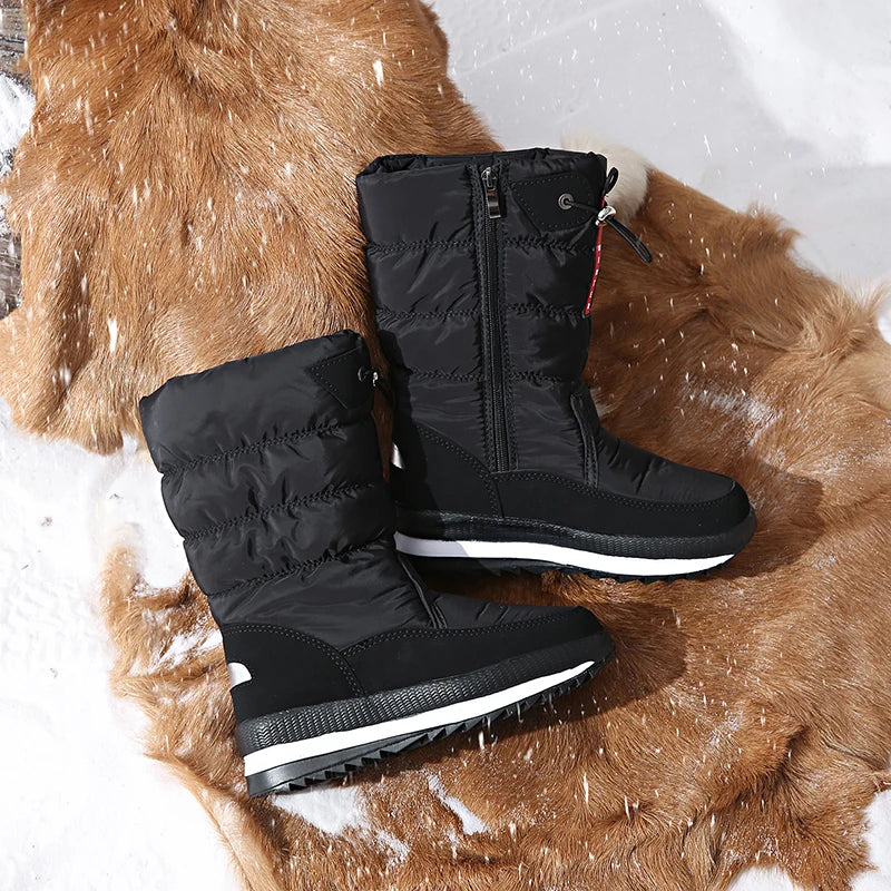Autumn and Winter Cold-Proof Snow Boots for Men and Women, New Style, Fleece-Lined, Thickened, Non-Slip Cotton Shoes, Waterproof