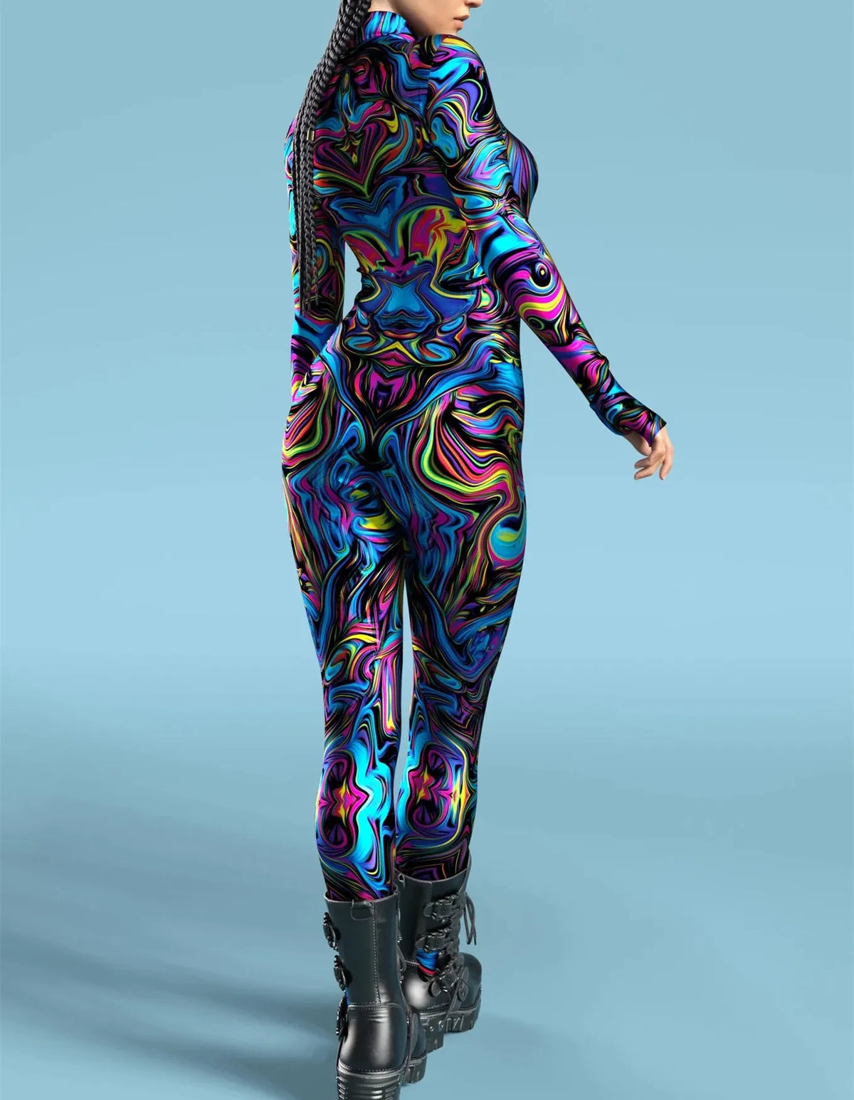 Women's Gothic Y2k Sexy Cool Dark Skull Suit Mechanical Armor Bodysuit Role Play Suit Robot Costume Party Performance Tights