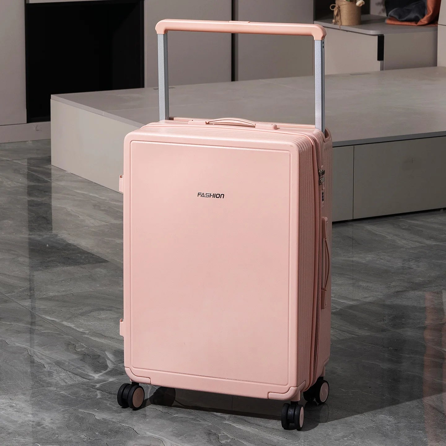 Wide Tie Rod Luggage Aluminum Frame with Durable PC Trolley Case 30 inch Multifunctional Suitcase with Large Capacity