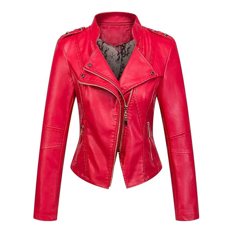 2025 New Autumn and Winter Leather Jacket Short Large Size Slim Fit Leather Jacket Thin Jacket Fashionable and Versatile