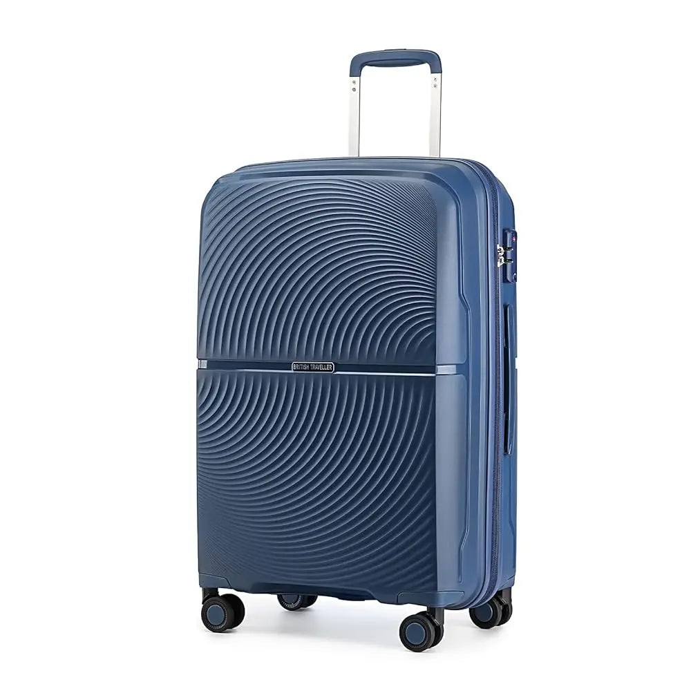 British Traveller 20/24/28" Lightweight Hardshell Suitcase - 4-Wheel Polypropylene Check-In Luggage with TSA Lock (23kg)
