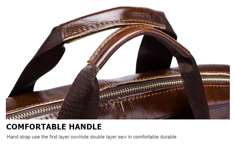 Genuine Leahther Men Briefcase Portable Office Handbag for Laptop Bag High Quality Business Messenger Shoulder Bags Travelling