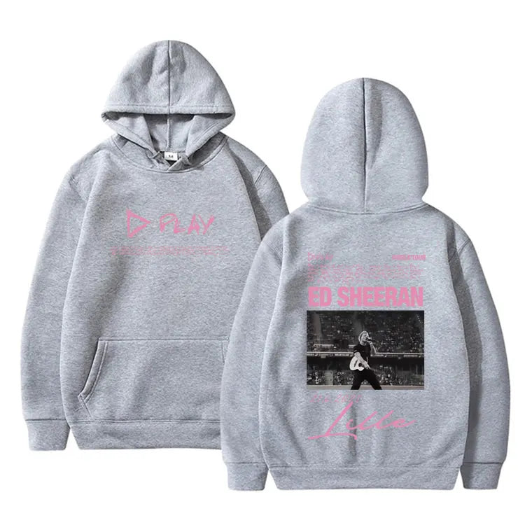 Ed Sheeran Play World Tour 2026 Merch Hoodie Men Women Fashion Hip Hop Hooded Sweatshirt Men's Cotton Oversized Pullover Hoodies