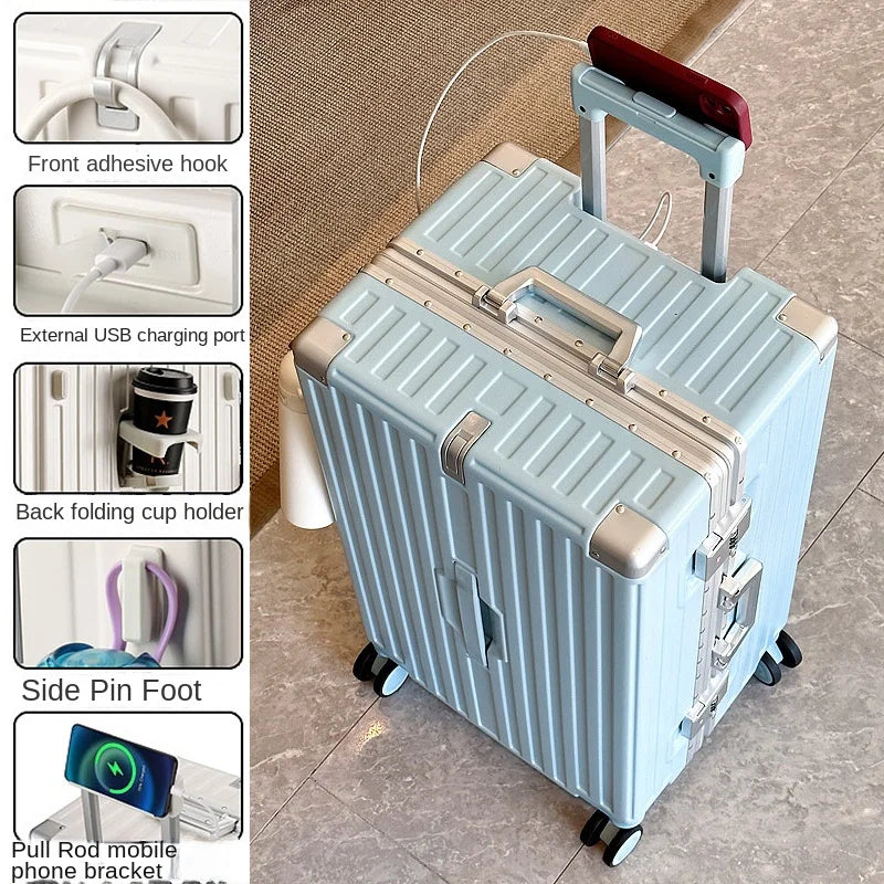 Large Capacity Suitcase 30-inch Sturdy and Durable ABS+PC Rolling Luggage Aluminum Frame Cabin Trolley Case 20 inch Boarding Box