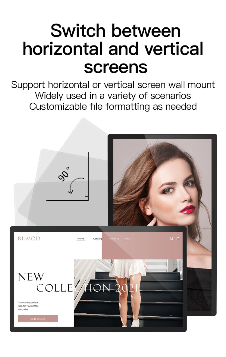 2026newUltra-thin 14 Inch Wall Mounted Android 14 POE Tablet Touch Screen Display 8-core CPU HDMI Input Smart Home Panel