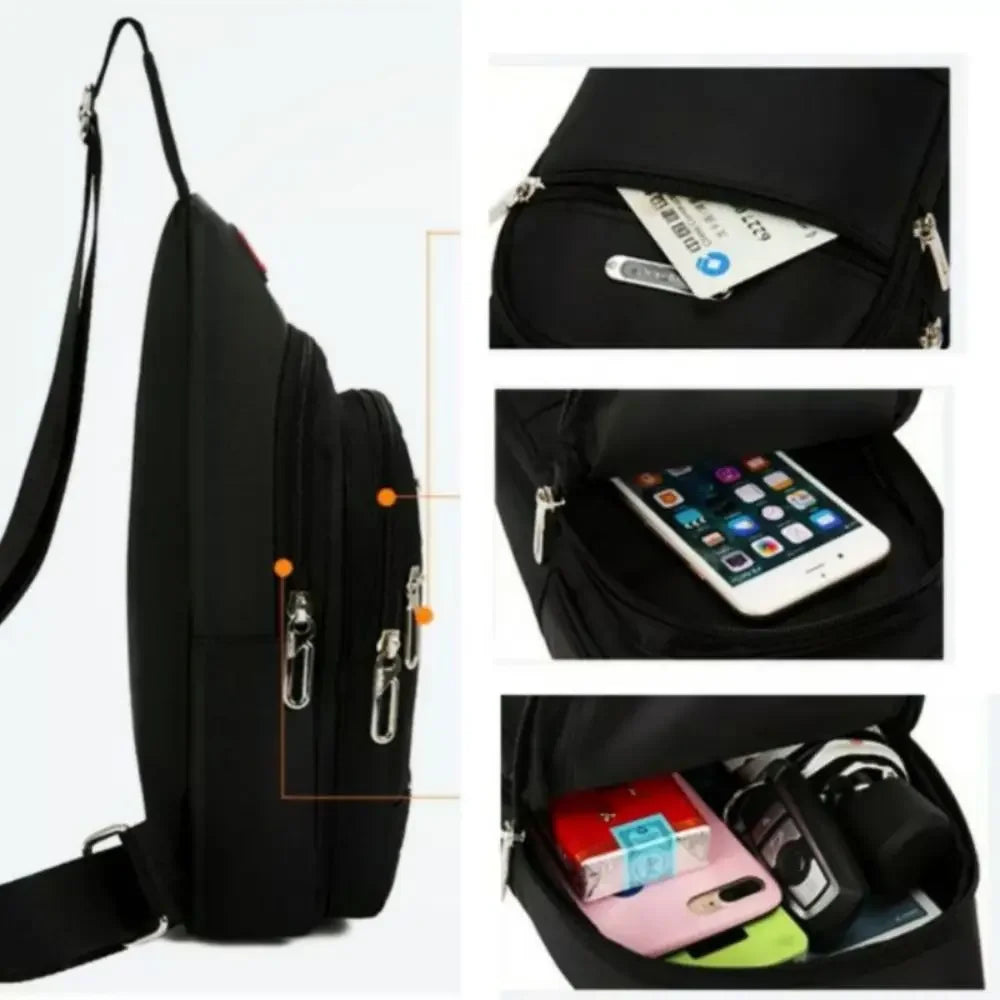 Black Grey Brown Men Messenger Bags New Rectangle Oxford Cloth Men Crossbody Bag USB Charge Shoulder Bag Male 3 Zipper Bag