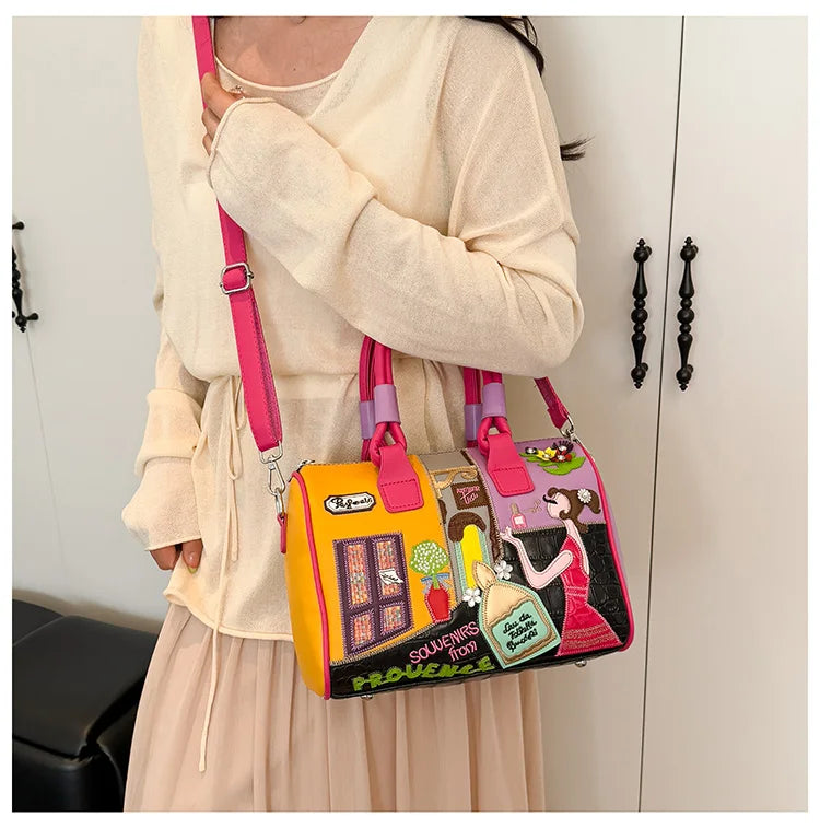Design Patchwork Zipper 2026 Hot Sale Women's Bags Retro High Quality Women's Bags PU New Personality Stylish Shoulder Bags