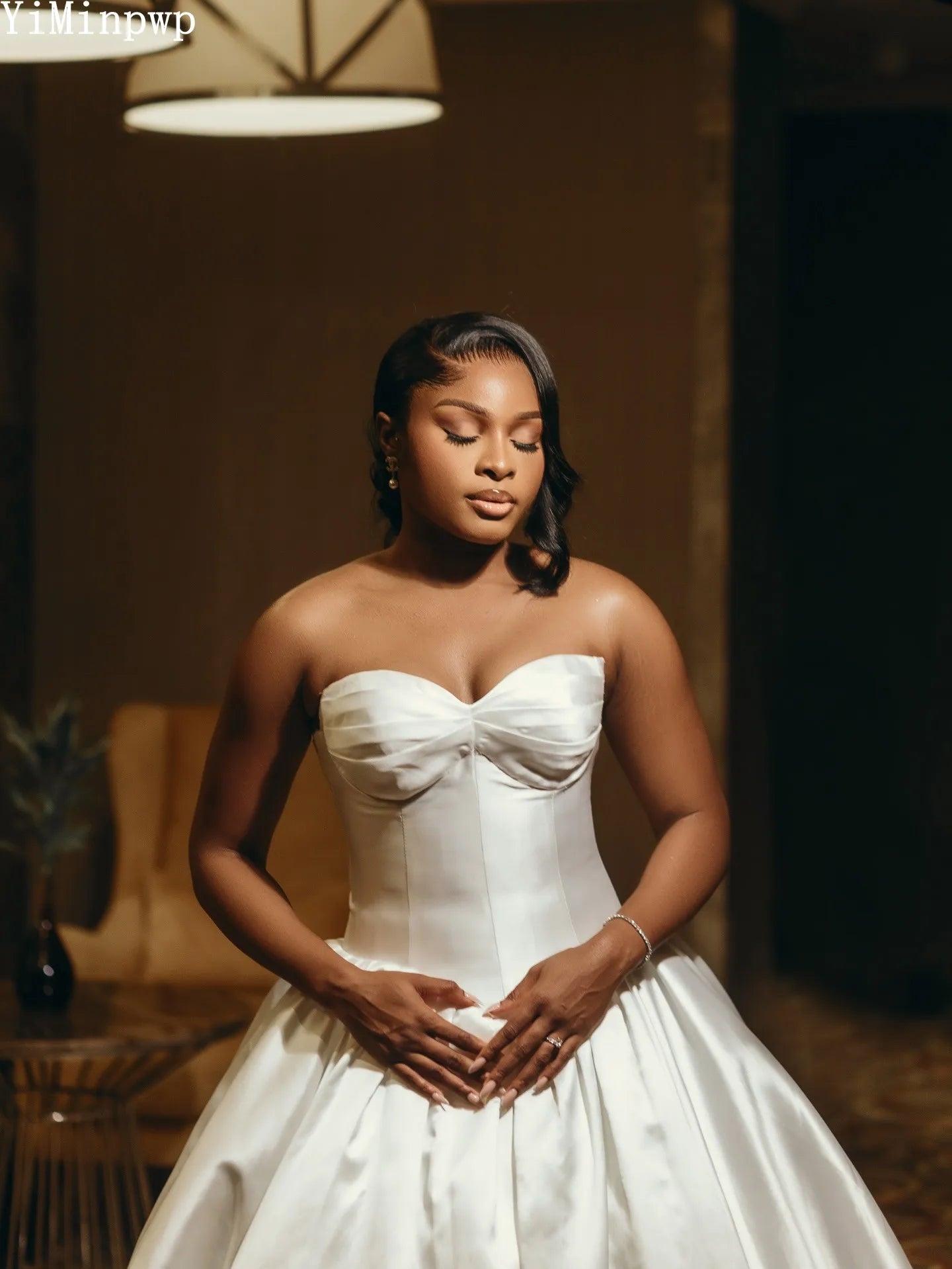 Simple White Wedding Dresses for Bride Sweetheart Drop-Waistline Corset Satin Summer Africa Bridal Ceremony Gown Customized
