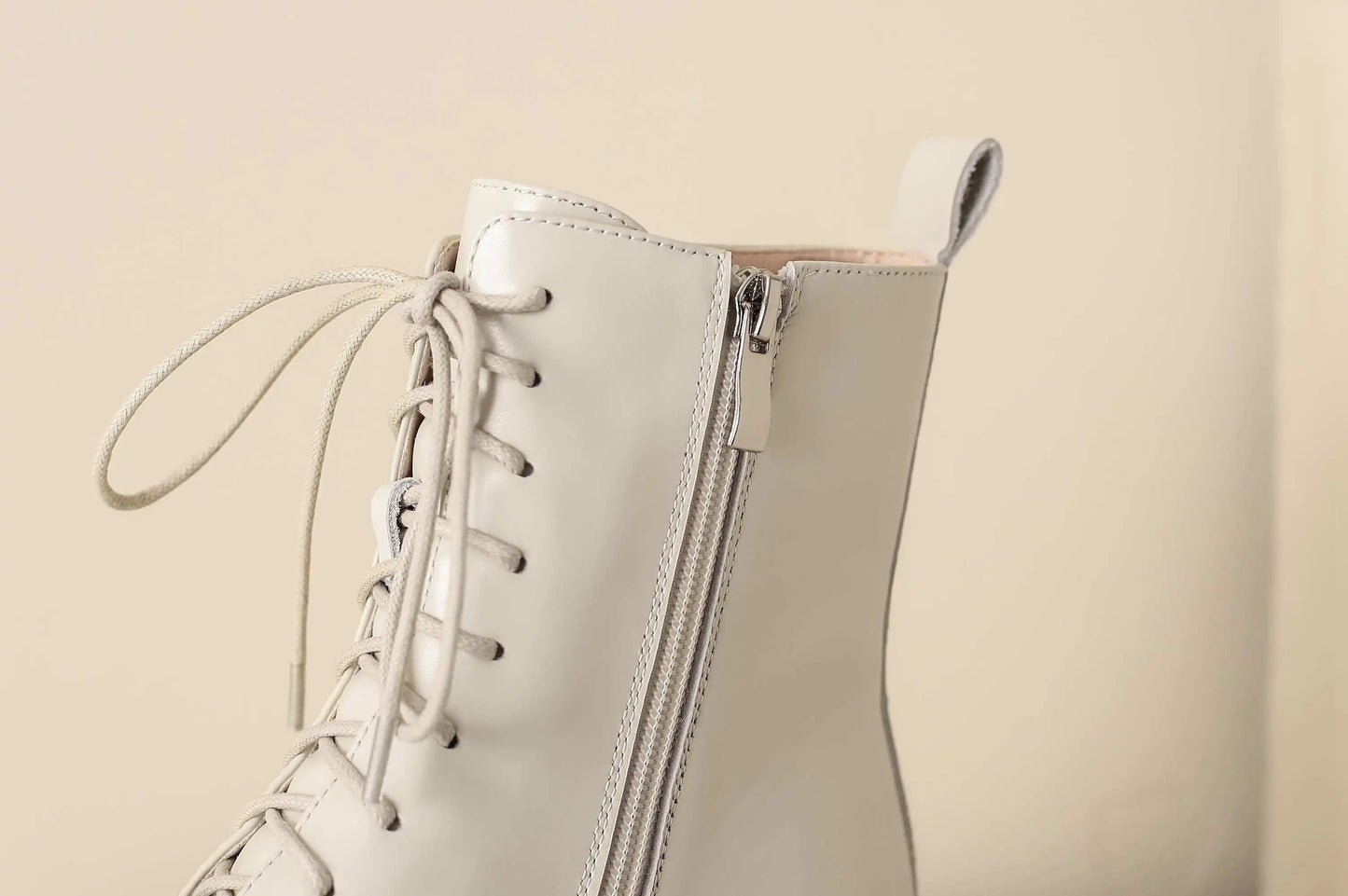 Krazing Pot Wool Winter Keep Warm Snow Boots Full Grain Leather Round Toe High Heels Sheep Fur Lace Up Plus Size Ankle Boots L05