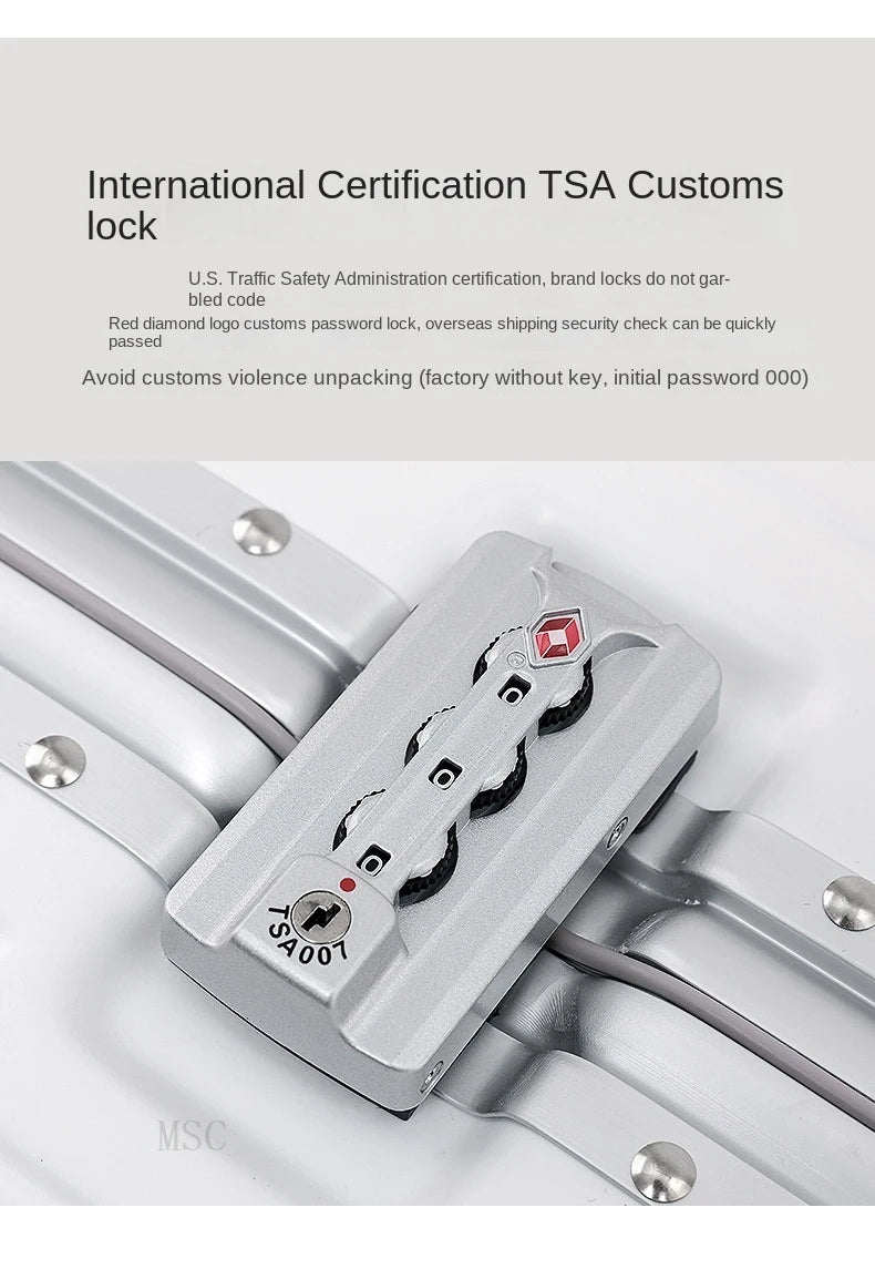 Five-wheeled Luggage 34 inch Thicken Aluminum Frame Suitcase USB Cup Holder Large Capacity TSA Lock Trolley Case Brake Wheel 24"