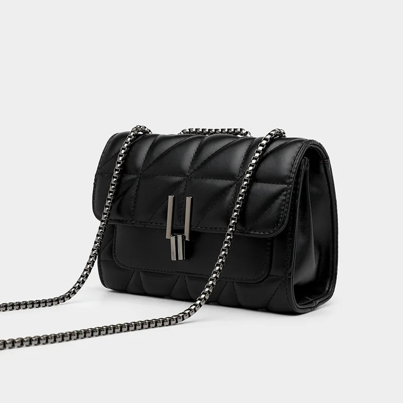 Elegant Mini Plaid Crossbody Bags for Women Classic Flap Shoulder Bag Purse with Adjustable Strap, Faux Leather Chain Square Bag