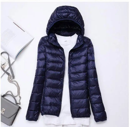 90% Ultralight Duck Down Jacket Women's Winter Hooded Short Slim Fit Down Jacket 2024 Fall/Winter Women's Down Jacket