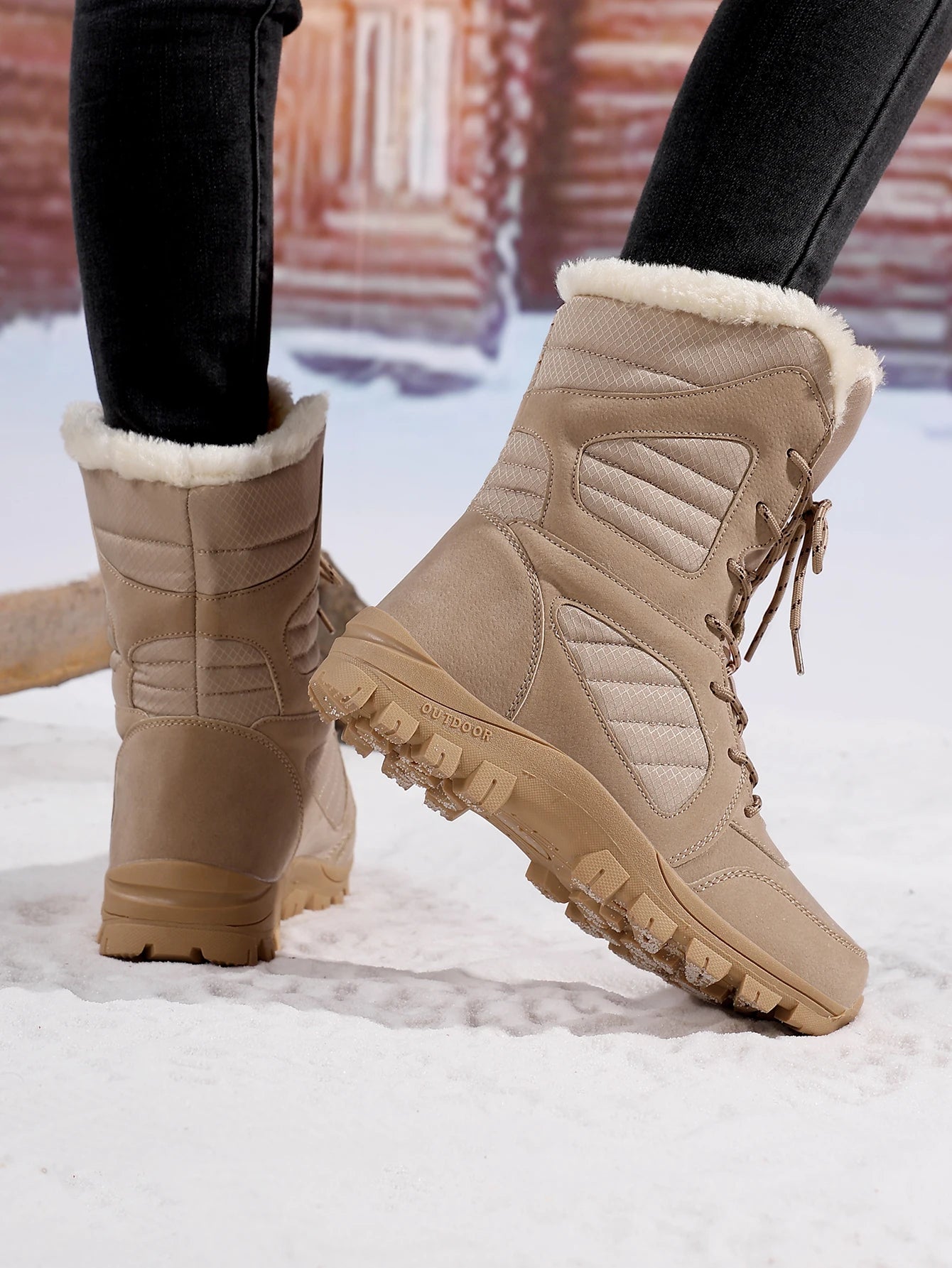 Snow Boots for Couples, 2025 Winter New Style, Fleece-Lined, Thickened, Warm, Thick-Soled, Height-Increasing Short Boots