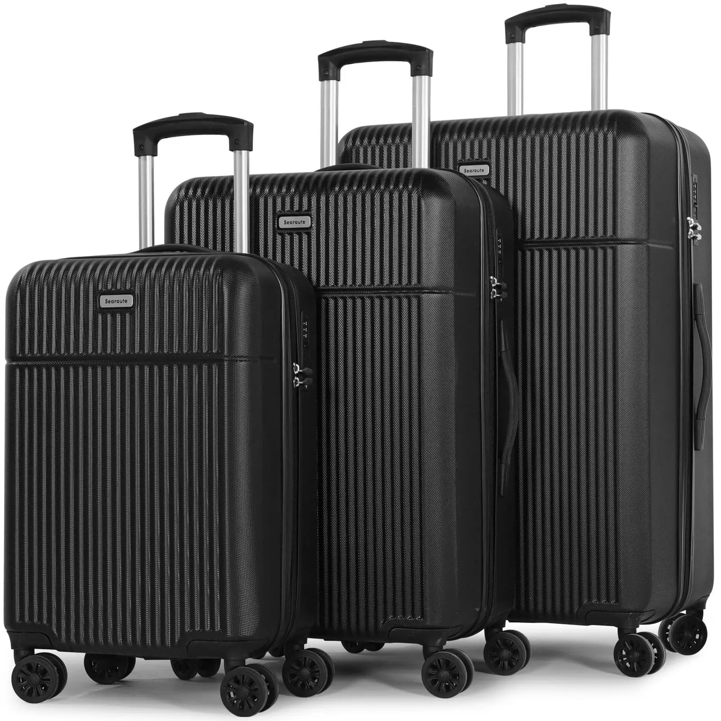 Luggage Sets Suitcase ABS Hard Shell Carry-On Hand Cabin with 4 Double Spinning Wheels & TSA- Lock 3 Piece Set (21"24"28")