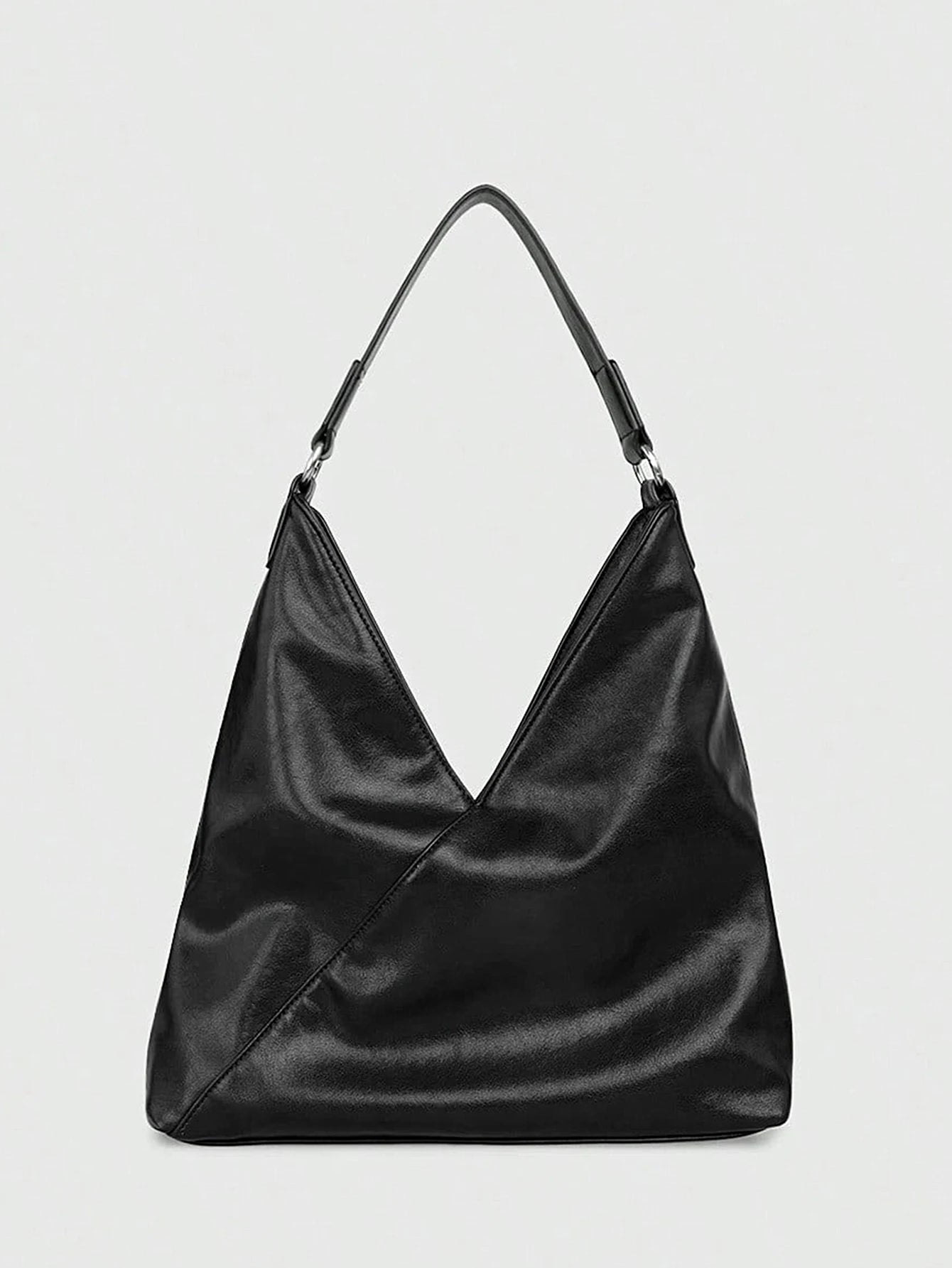 Classic Women's Large Black Shoulder Bag Fashionable High Quality Crossbody Bag Casual Soft Leather Handbag Lazy Retro Tote Bag